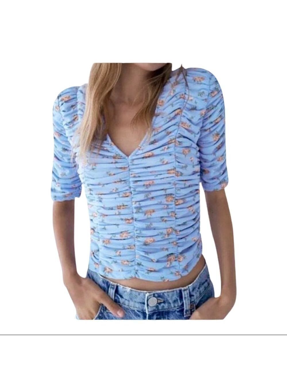 𝅺ZARA women's top Floral printed top